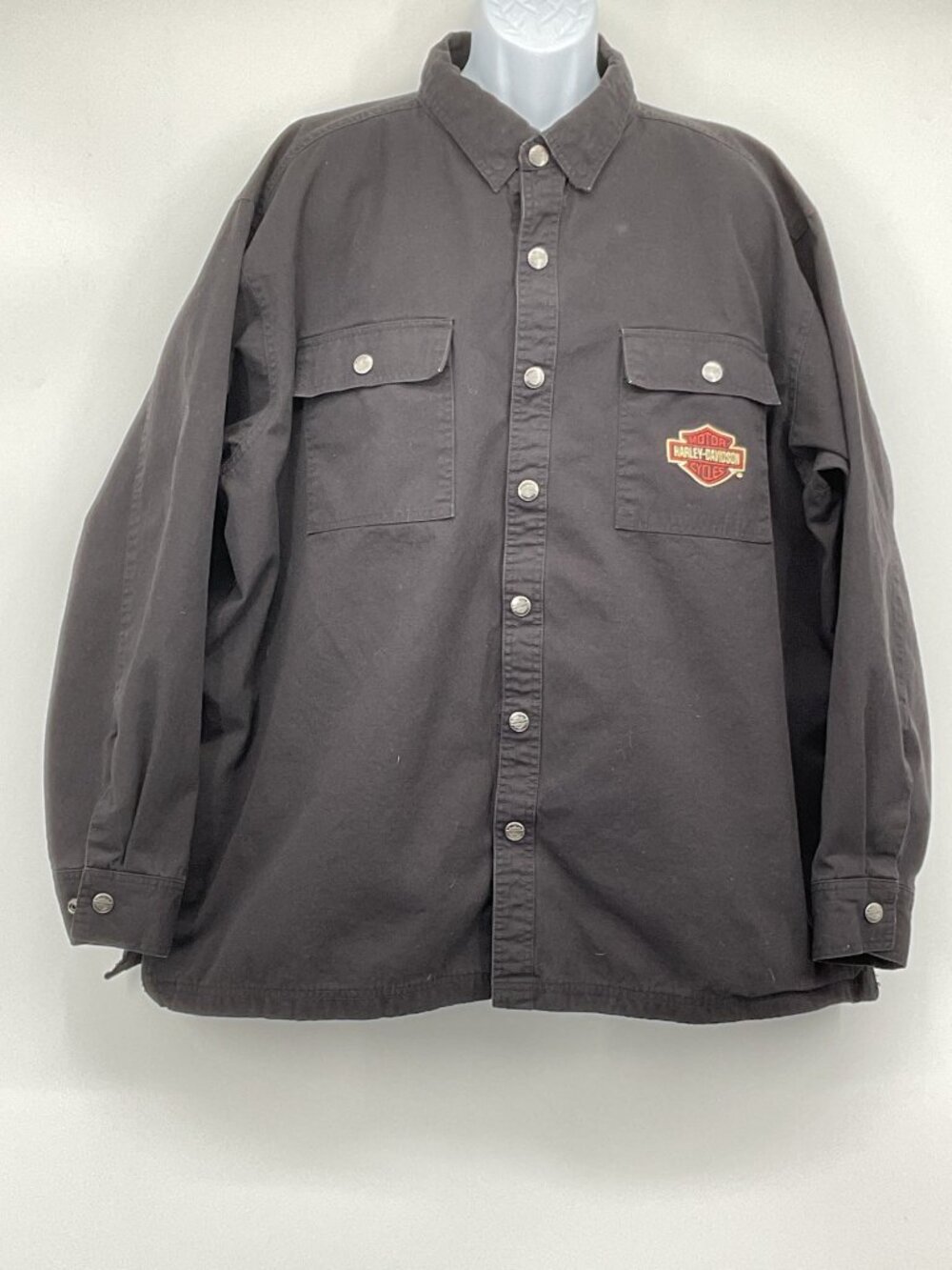 Harley-Davidson Men's 3XL Bar & Shield Long Sleeve Mechanic Shirt Jacket Black